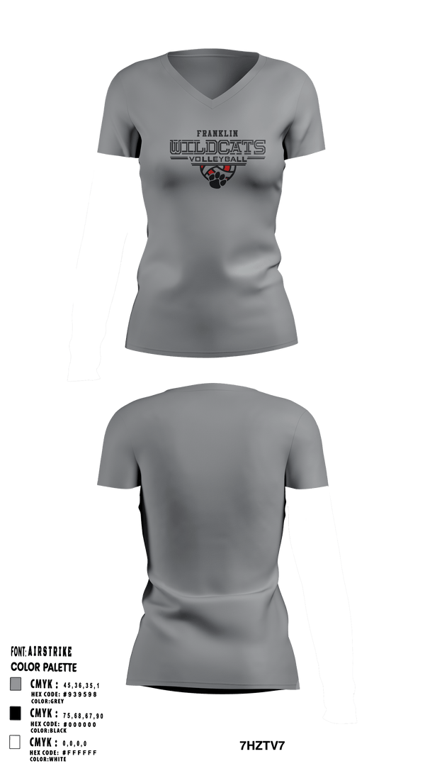 Womens Short Sleeve Vneck Shirt, Franklin Senior High School Volleyball, Women's Volleyball, Teamtime, Team time, sublimation, custom sports apparel, team uniforms, spirit wear, spiritwear, sports uniforms, custom shirts, team store, custom team store, fundraiser sports, apparel fundraiser