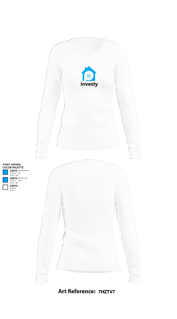 Womens Long Sleeve Vneck Shirt, Investy, , Teamtime, Team time, sublimation, custom sports apparel, team uniforms, spirit wear, spiritwear, sports uniforms, custom shirts, team store, custom team store, fundraiser sports, apparel fundraiser