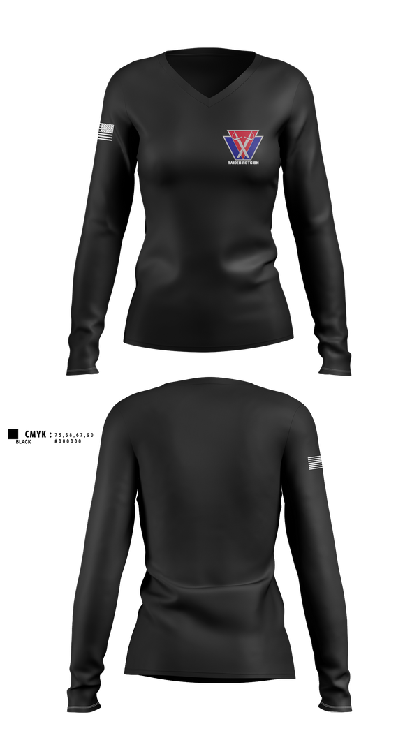 Womens Long Sleeve Vneck Shirt 1, , Army, Teamtime, Team time, sublimation, custom sports apparel, team uniforms, spirit wear, spiritwear, sports uniforms, custom shirts, team store, custom team store, fundraiser sports, apparel fundraiser