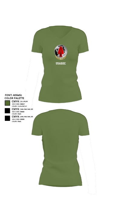 Usasoc 85355509 Women's Short Sleeve V-neck Shirt - 44