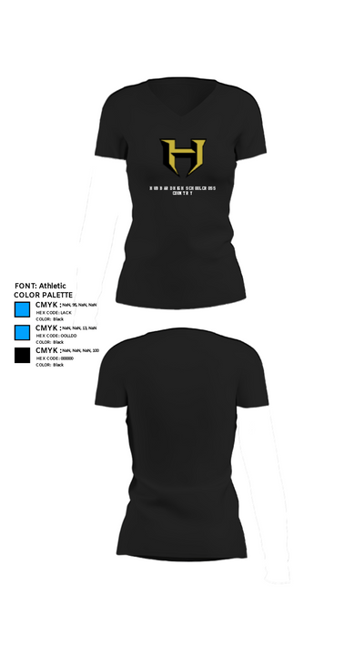 Hubbard High School Cross Country 91510067 Women's Short Sleeve V-neck Shirt - 37