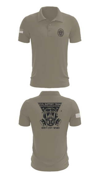 Short Sleeve Performance Polo, 61st CST, Army, Teamtime, Team time, sublimation, custom sports apparel, team uniforms, spirit wear, spiritwear, sports uniforms, custom shirts, team store, custom team store, fundraiser sports, apparel fundraiser
