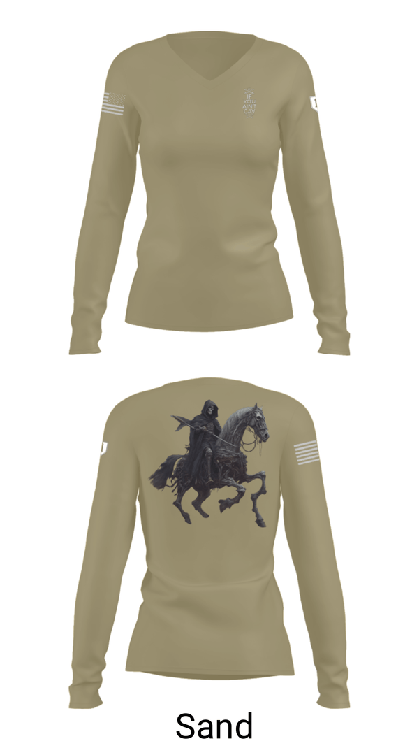 Womens Long Sleeve Vneck Shirt, Longknife, Army, Teamtime, Team time, sublimation, custom sports apparel, team uniforms, spirit wear, spiritwear, sports uniforms, custom shirts, team store, custom team store, fundraiser sports, apparel fundraiser