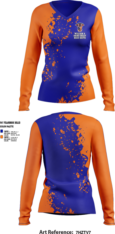 William A Shine-Great Neck South High School Lacrosse 52309465 Women's Long Sleeve V-neck Shirt - 1