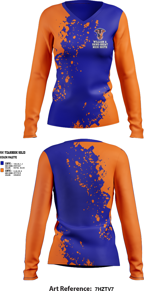 Womens Long Sleeve Vneck Shirt, William A Shine-Great Neck South High School Lacrosse, Women's Lacrosse, Teamtime, Team time, sublimation, custom sports apparel, team uniforms, spirit wear, spiritwear, sports uniforms, custom shirts, team store, custom team store, fundraiser sports, apparel fundraiser