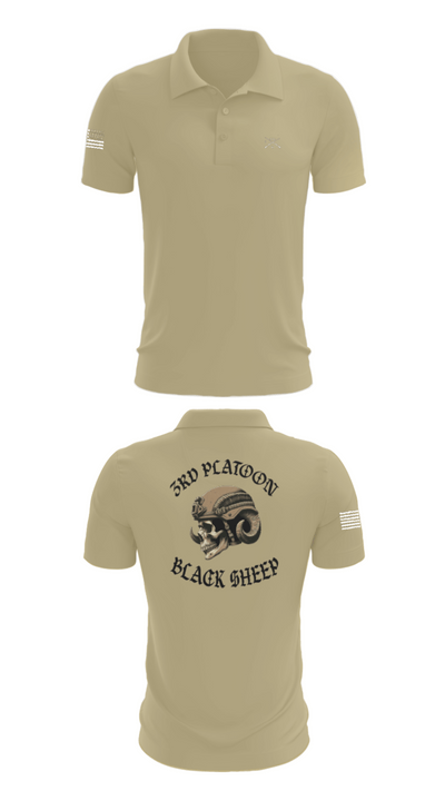 3rd PLT Black Sheep 32884167 Short Sleeve Performance Polo - 87