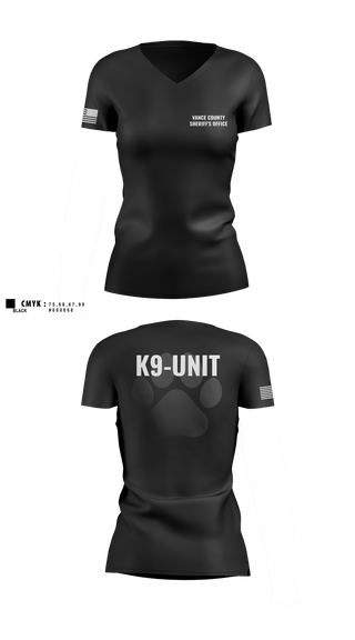 Women's Short Sleeve Vneck Shirt, Vance County Sheriff's Office  K9 Unit, Police, Teamtime, Team time, sublimation, custom sports apparel, team uniforms, spirit wear, spiritwear, sports uniforms, custom shirts, team store, custom team store, fundraiser sports, apparel fundraiser