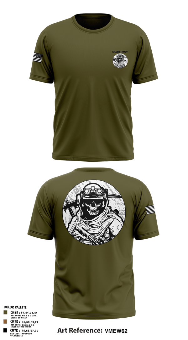 Short Sleeve Performance Shirt, Killer Troop, Army, Teamtime, Team time, sublimation, custom sports apparel, team uniforms, spirit wear, spiritwear, sports uniforms, custom shirts, team store, custom team store, fundraiser sports, apparel fundraiser