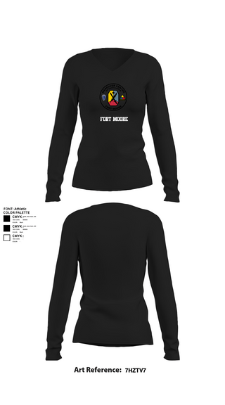 Womens Long Sleeve Vneck Shirt, Fort moore, , Teamtime, Team time, sublimation, custom sports apparel, team uniforms, spirit wear, spiritwear, sports uniforms, custom shirts, team store, custom team store, fundraiser sports, apparel fundraiser