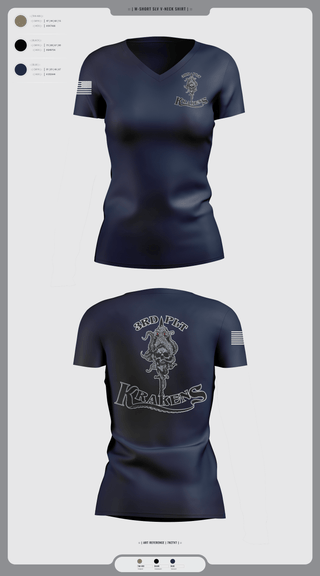 Womens Short Sleeve Vneck Shirt, 3RD PLT95TH CBRN3rd plt, Army, Teamtime, Team time, sublimation, custom sports apparel, team uniforms, spirit wear, spiritwear, sports uniforms, custom shirts, team store, custom team store, fundraiser sports, apparel fundraiser