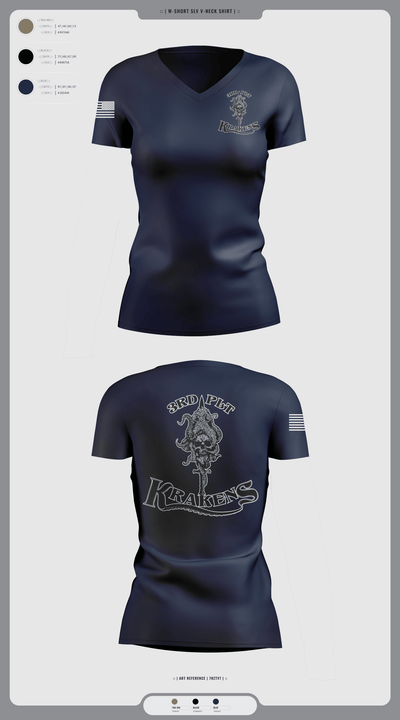 3RD PLT95TH CBRN 57596353 Women's Short Sleeve V-neck Shirt - 3