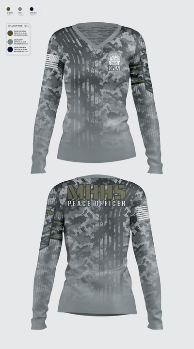 Mohawk Hudson Humane Society, Law Enforcement Division 82748774 Women's Long Sleeve V-neck Shirt - 2
