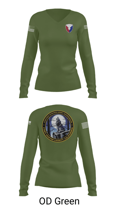 USAG Fort Hunter Liggett 63264859 Women's Long Sleeve V-neck Shirt - 31