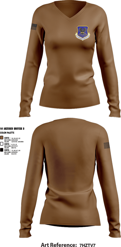 821 CRG 42967690 Women's Long Sleeve V-neck Shirt - 3