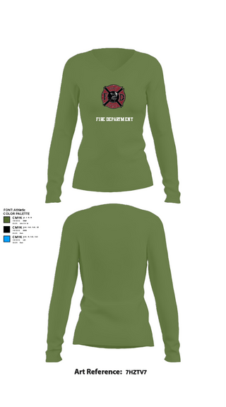 Women's Long Sleeve Vneck Shirt, 386th ECES/CEF, Fire Department, Teamtime, Team time, sublimation, custom sports apparel, team uniforms, spirit wear, spiritwear, sports uniforms, custom shirts, team store, custom team store, fundraiser sports, apparel fundraiser
