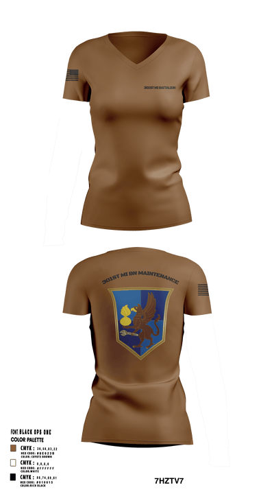 301st MI Battalion 15230161 Women's Short Sleeve V-neck Shirt - 1