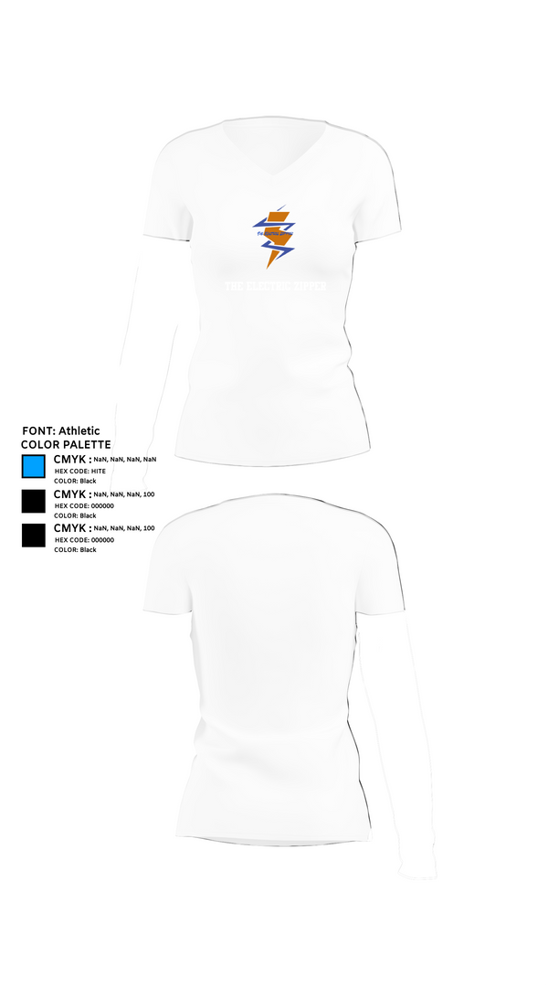 Womens Short Sleeve Vneck Shirt, The Electric Zipper, , Teamtime, Team time, sublimation, custom sports apparel, team uniforms, spirit wear, spiritwear, sports uniforms, custom shirts, team store, custom team store, fundraiser sports, apparel fundraiser