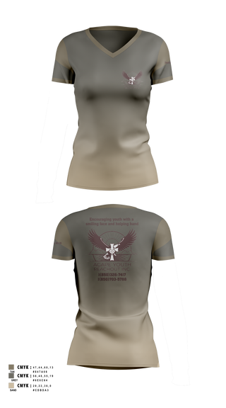 Womens Short Sleeve Vneck Shirt, Agape Youth Reachout inc, , Teamtime, Team time, sublimation, custom sports apparel, team uniforms, spirit wear, spiritwear, sports uniforms, custom shirts, team store, custom team store, fundraiser sports, apparel fundraiser