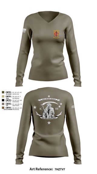 Womens Long Sleeve Vneck Shirt 1, V3/7, Marines, Teamtime, Team time, sublimation, custom sports apparel, team uniforms, spirit wear, spiritwear, sports uniforms, custom shirts, team store, custom team store, fundraiser sports, apparel fundraiser