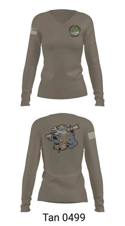 Wilmington Tiger Shark 19373018 Women's Long Sleeve V-neck Shirt - 77