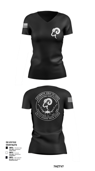 Womens Short Sleeve Vneck Shirt, AFJROTC FL-034, Air Force, Teamtime, Team time, sublimation, custom sports apparel, team uniforms, spirit wear, spiritwear, sports uniforms, custom shirts, team store, custom team store, fundraiser sports, apparel fundraiser