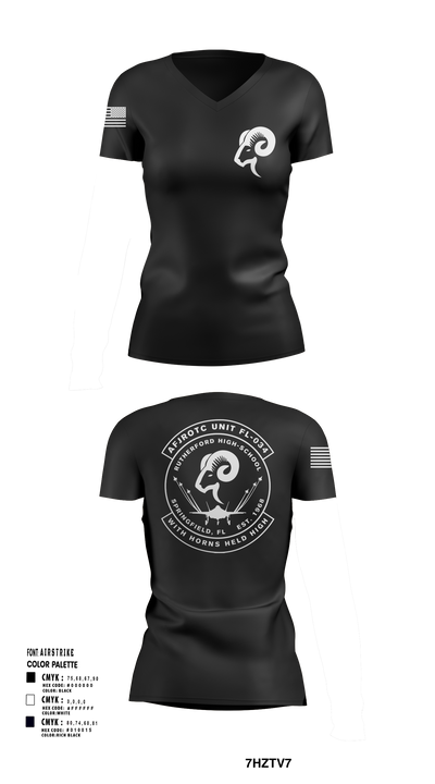 AFJROTC FL-034 58345712 Women's Short Sleeve V-neck Shirt - 118