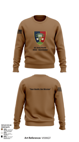 Crew Neck Sweatshirt, U.S. Army Health Clinic - Baumholder, Army, Teamtime, Team time, sublimation, custom sports apparel, team uniforms, spirit wear, spiritwear, sports uniforms, custom shirts, team store, custom team store, fundraiser sports, apparel fundraiser