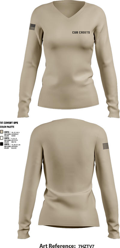 Cub Cadets 23712778 Women's Long Sleeve V-neck Shirt - 1