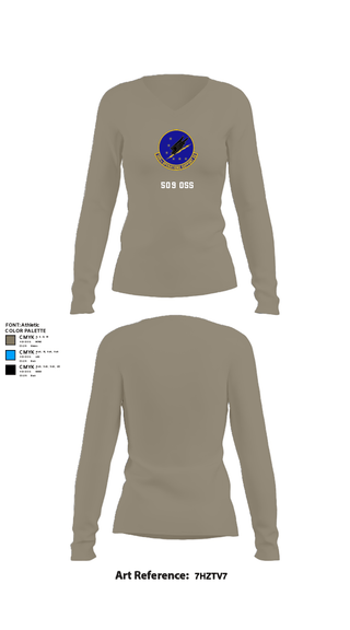 Womens Long Sleeve Vneck Shirt, 509 OSS, Air Force, Teamtime, Team time, sublimation, custom sports apparel, team uniforms, spirit wear, spiritwear, sports uniforms, custom shirts, team store, custom team store, fundraiser sports, apparel fundraiser