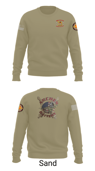 Crew Neck Sweatshirt, Archer Battery 2-2 FA, Army, Teamtime, Team time, sublimation, custom sports apparel, team uniforms, spirit wear, spiritwear, sports uniforms, custom shirts, team store, custom team store, fundraiser sports, apparel fundraiser