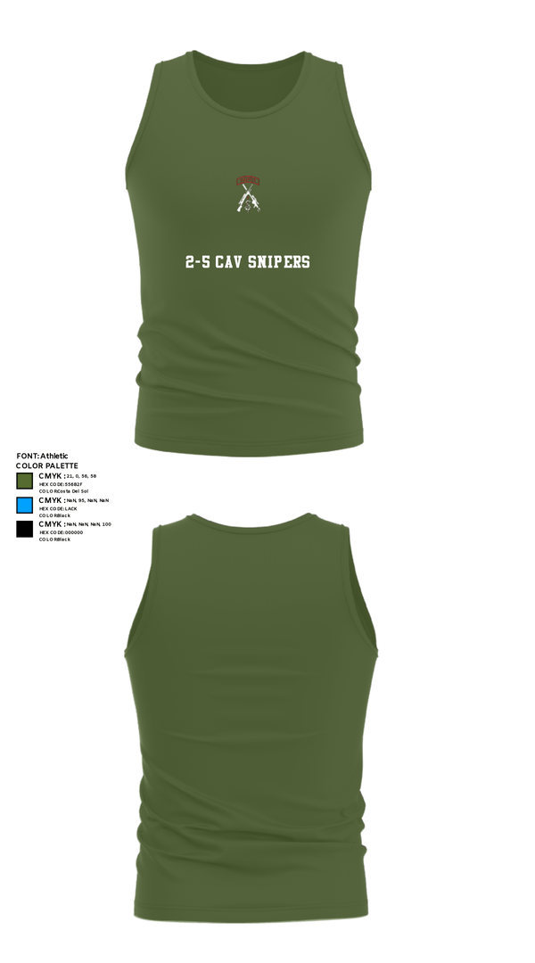 Tank Top, 2-5 CAV Snipers, Army, Teamtime, Team time, sublimation, custom sports apparel, team uniforms, spirit wear, spiritwear, sports uniforms, custom shirts, team store, custom team store, fundraiser sports, apparel fundraiser