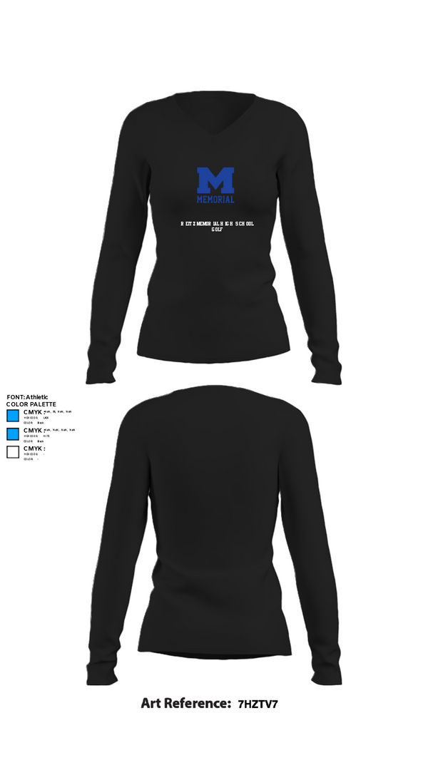 Womens Long Sleeve Vneck Shirt, Reitz Memorial High School Golf, Golf, Teamtime, Team time, sublimation, custom sports apparel, team uniforms, spirit wear, spiritwear, sports uniforms, custom shirts, team store, custom team store, fundraiser sports, apparel fundraiser