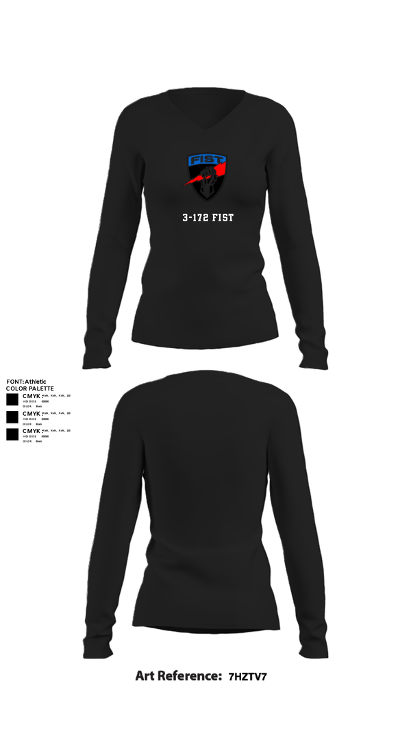 Womens Long Sleeve Vneck Shirt, 3-172 FiST, Army, Teamtime, Team time, sublimation, custom sports apparel, team uniforms, spirit wear, spiritwear, sports uniforms, custom shirts, team store, custom team store, fundraiser sports, apparel fundraiser