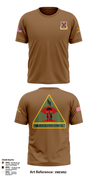 Short Sleeve Performance Shirt, C BTRY 1/107 FA, National Guard, Teamtime, Team time, sublimation, custom sports apparel, team uniforms, spirit wear, spiritwear, sports uniforms, custom shirts, team store, custom team store, fundraiser sports, apparel fundraiser