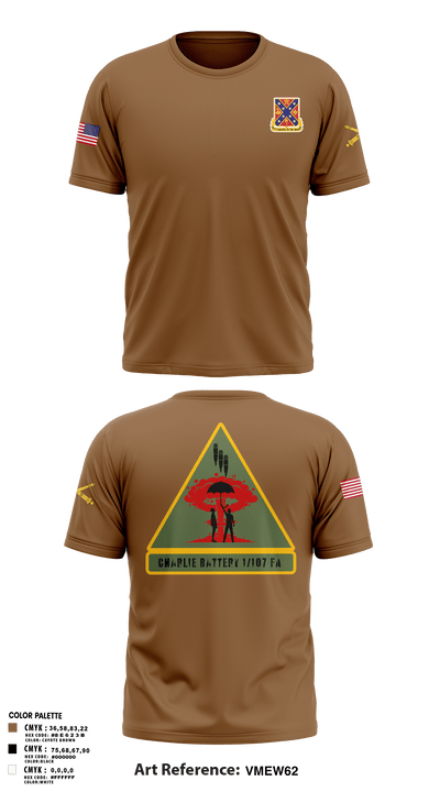 C BTRY 1/107 FA 56836205 Short Sleeve Performance Shirt - 1