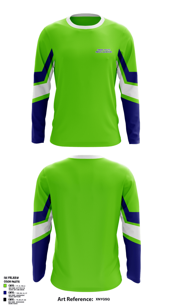 Long Sleeve Performance Shirt, Creek Youth Lacrosse, Men's Lacrosse, Teamtime, Team time, sublimation, custom sports apparel, team uniforms, spirit wear, spiritwear, sports uniforms, custom shirts, team store, custom team store, fundraiser sports, apparel fundraiser