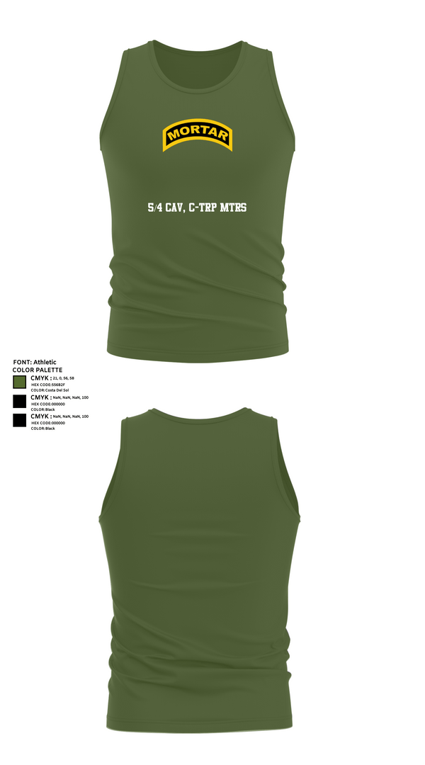 Tank Top, 5/4 Cav, C-TRP MTRS, , Teamtime, Team time, sublimation, custom sports apparel, team uniforms, spirit wear, spiritwear, sports uniforms, custom shirts, team store, custom team store, fundraiser sports, apparel fundraiser
