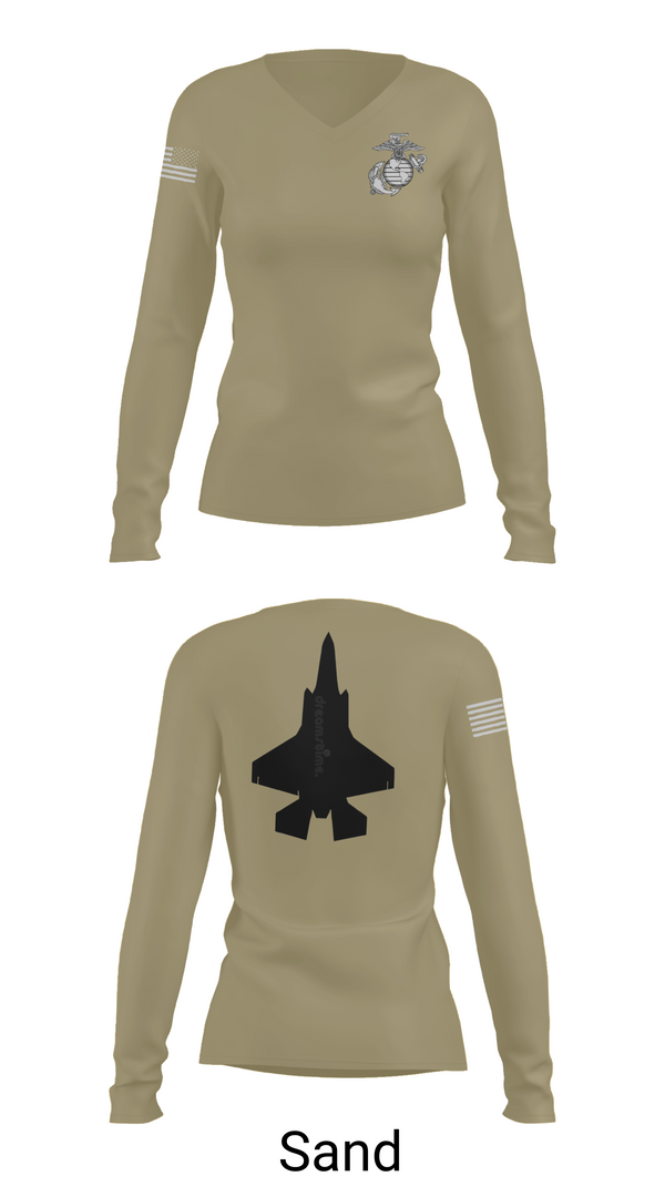 Womens Long Sleeve Vneck Shirt, Mals 12, Marines, Teamtime, Team time, sublimation, custom sports apparel, team uniforms, spirit wear, spiritwear, sports uniforms, custom shirts, team store, custom team store, fundraiser sports, apparel fundraiser