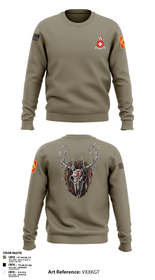 Crew Neck Sweatshirt, Bravo 1st BN 14th FAR1-14 FAR, Army, Teamtime, Team time, sublimation, custom sports apparel, team uniforms, spirit wear, spiritwear, sports uniforms, custom shirts, team store, custom team store, fundraiser sports, apparel fundraiser