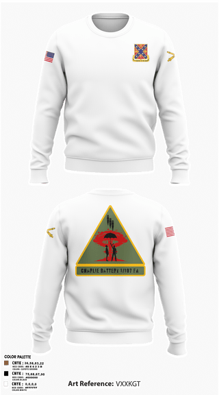 Crew Neck Sweatshirt, C BTRY 1/107 FA, National Guard, Teamtime, Team time, sublimation, custom sports apparel, team uniforms, spirit wear, spiritwear, sports uniforms, custom shirts, team store, custom team store, fundraiser sports, apparel fundraiser