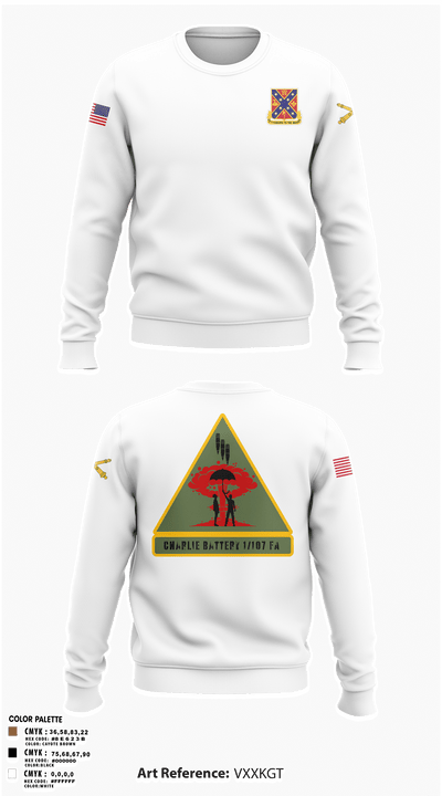 C BTRY 1/107 FA 56836205 Crew Neck Sweatshirt - 2