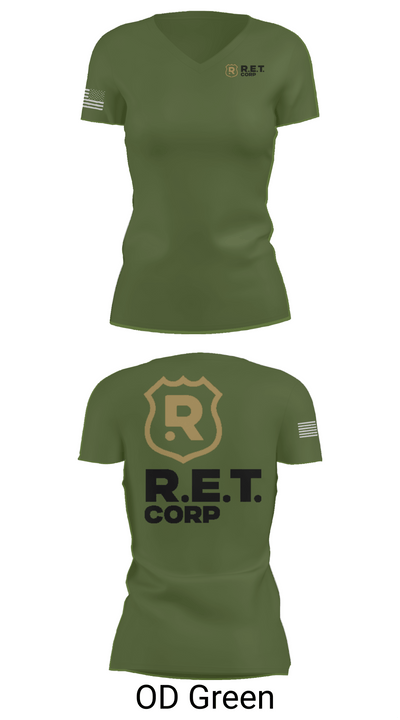 RET CORP 33326250 Women's Short Sleeve V-neck Shirt - 46