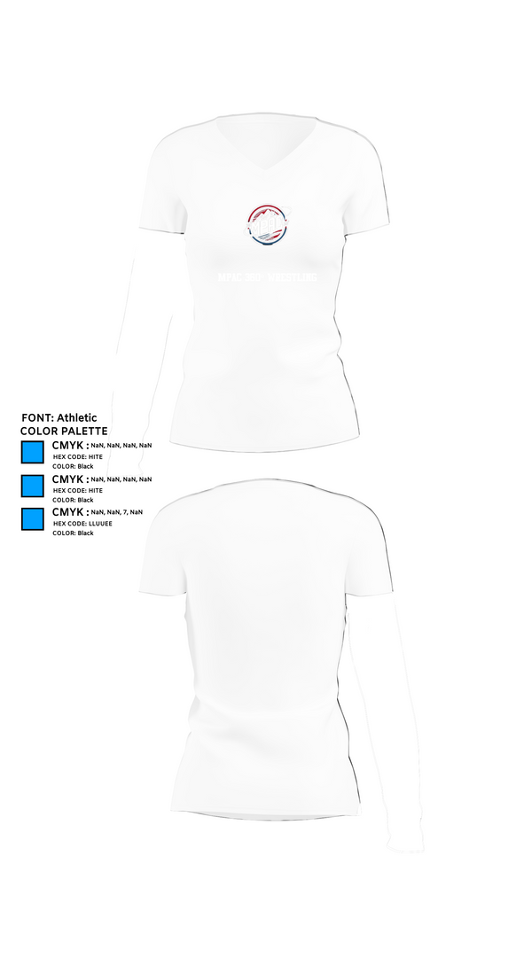 Womens Short Sleeve Vneck Shirt, MPAC 360° Wrestling, Wrestling, Teamtime, Team time, sublimation, custom sports apparel, team uniforms, spirit wear, spiritwear, sports uniforms, custom shirts, team store, custom team store, fundraiser sports, apparel fundraiser
