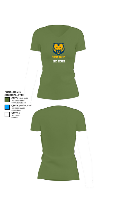 UNC BEARS 8989709 Women's Short Sleeve V-neck Shirt - 44