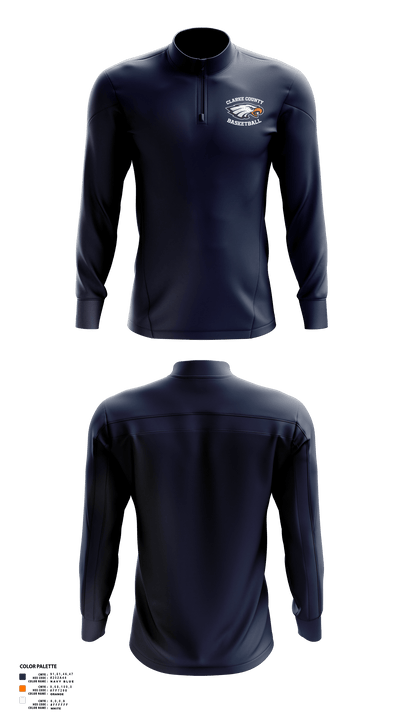 Clarke County High School Basketball 41181396 Quarter Zip Jacket - 4