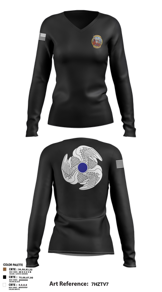 Womens Long Sleeve Vneck Shirt, 1-222nd AVN RGT, Army, Teamtime, Team time, sublimation, custom sports apparel, team uniforms, spirit wear, spiritwear, sports uniforms, custom shirts, team store, custom team store, fundraiser sports, apparel fundraiser