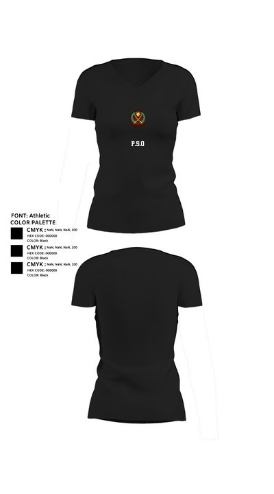 P.S.O 68871160 Women's Short Sleeve V-neck Shirt - 23