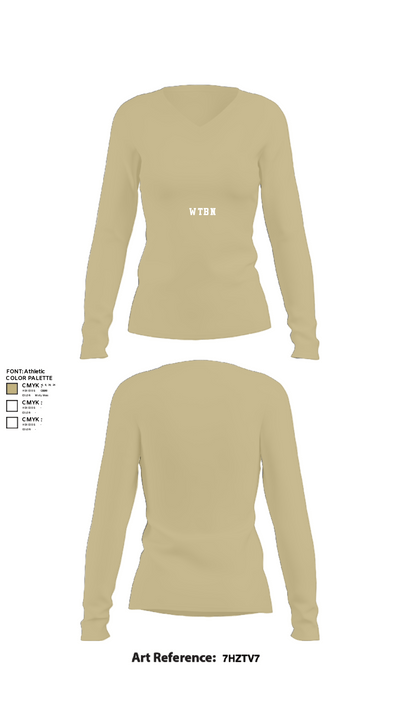Wtbn 9100072 Women's Long Sleeve V-neck Shirt - 82