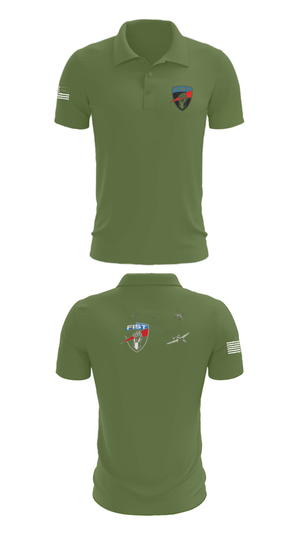 Short Sleeve Performance Polo, 3-172 FiST, Army, Teamtime, Team time, sublimation, custom sports apparel, team uniforms, spirit wear, spiritwear, sports uniforms, custom shirts, team store, custom team store, fundraiser sports, apparel fundraiser