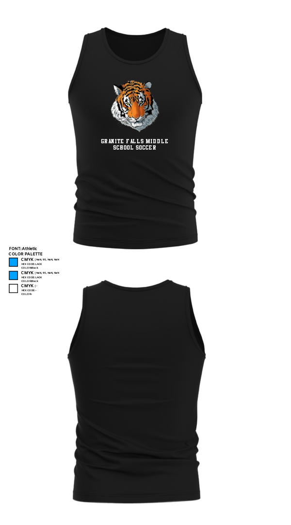 Tank Top, Granite Falls Middle School Soccer, Men's Soccer, Teamtime, Team time, sublimation, custom sports apparel, team uniforms, spirit wear, spiritwear, sports uniforms, custom shirts, team store, custom team store, fundraiser sports, apparel fundraiser